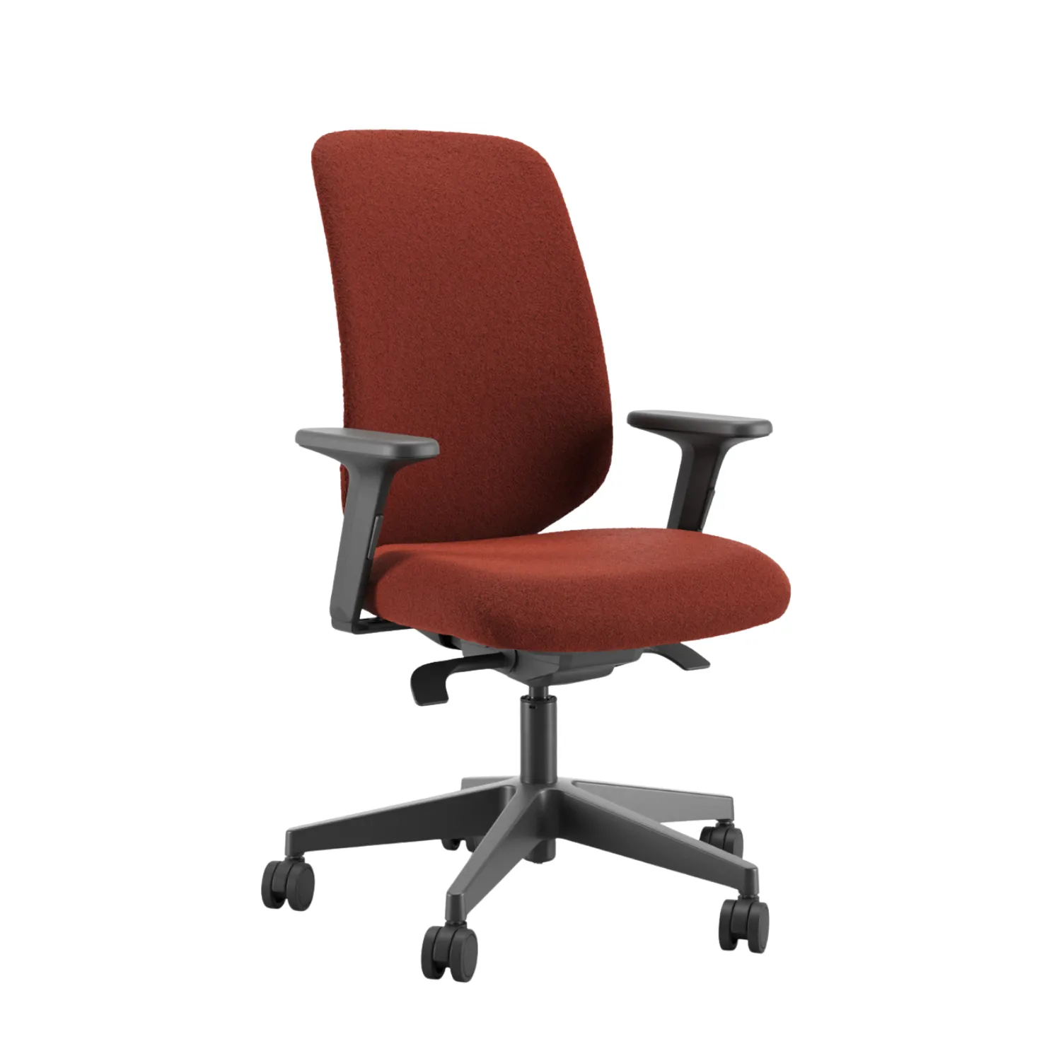 Cadeira para Escritório Giratória 50201, Syncron Auto Ajustável, Reg. Profundidade, Braço Inclinado PU, Aranha Nylon, Rod. 65 PU - Encosto Revestido, Estrutura "V" - Estrutura Preta - Linha Artis - Cavaletti