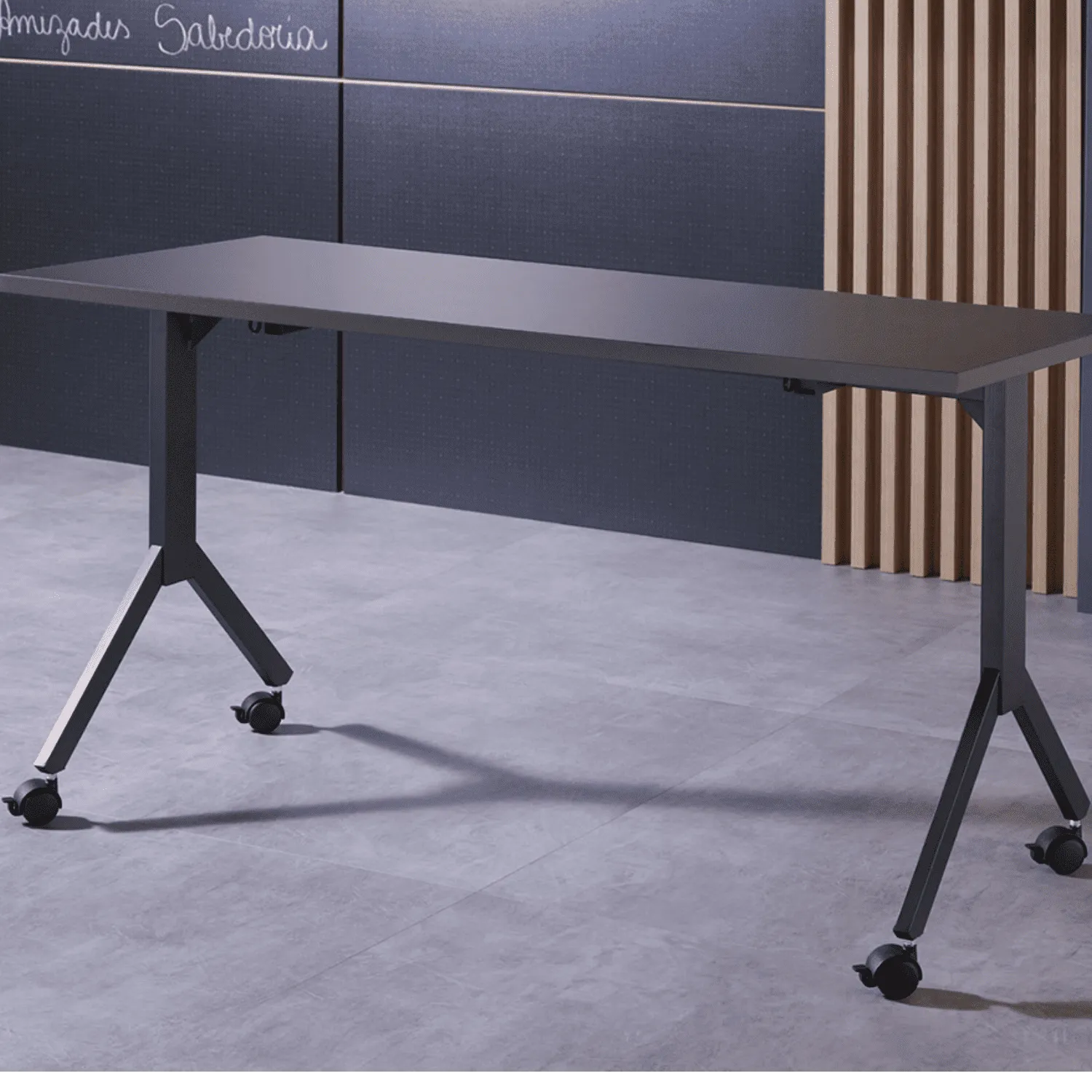 MESA DE TREINAMENTO COM TAMPO ESCAMOTEÁVEL BASE Y - 1000mm x 735mm x 600mm - 25mm - Linha M-Corp - Móveis Motiva