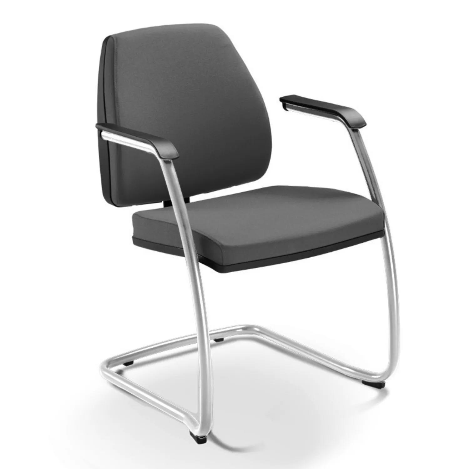 Poltrona Fixa 38007 SI c/ Braço (Encosto Executiva) - ESTRUTURA CROMADA - Linha Pro - Cavaletti