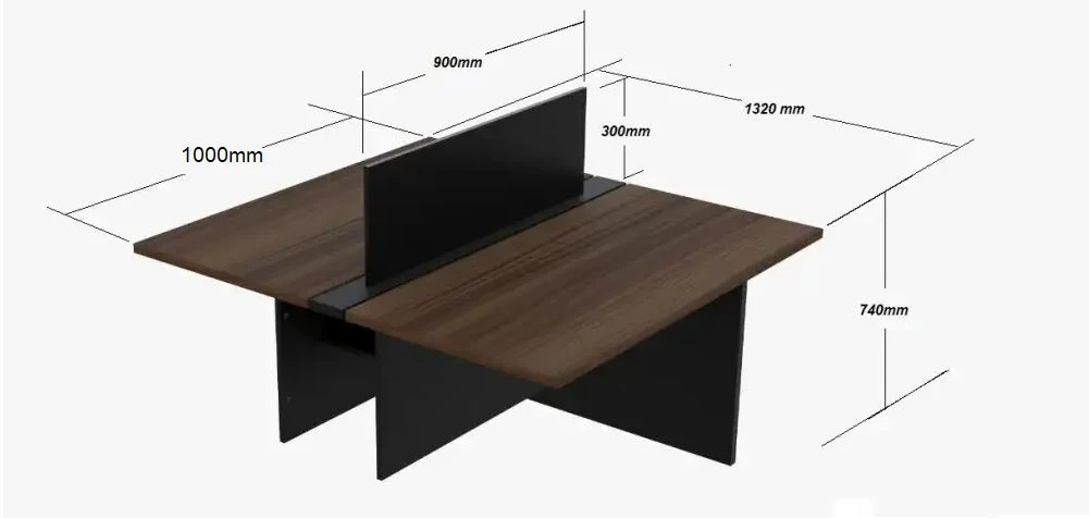 Mesa Plataforma Complemento - Tampo e Pé Painel de MDP 25MM - Painel Divisor - Saia Dupla Para Passagem do Cabeamento - 1000mm X 1320 X 740mm.