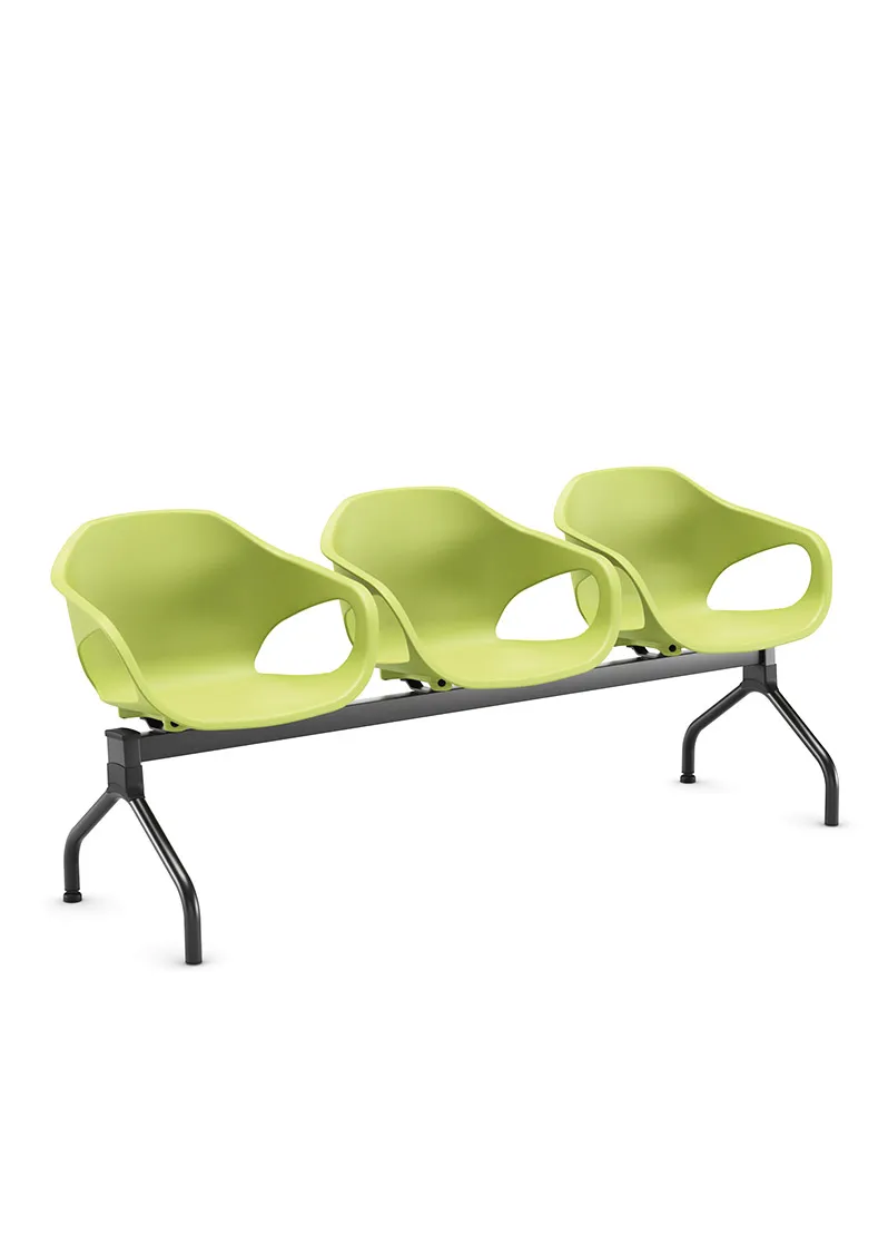 Conjunto Cadeira Auditório longarina 33110 3L - ESTRUTURA PRETA - Linha Stay - Cavaletti