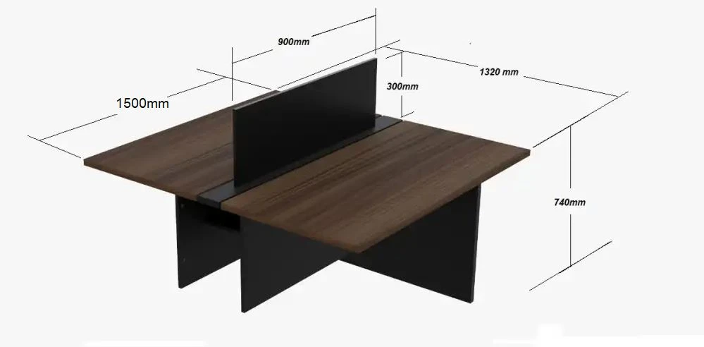 Mesa Plataforma Complemento - Tampo e Pé Painel de MDP 25MM - Painel Divisor - Saia Dupla Para Passagem do Cabeamento - 1500mm X 1320 X 740mm.