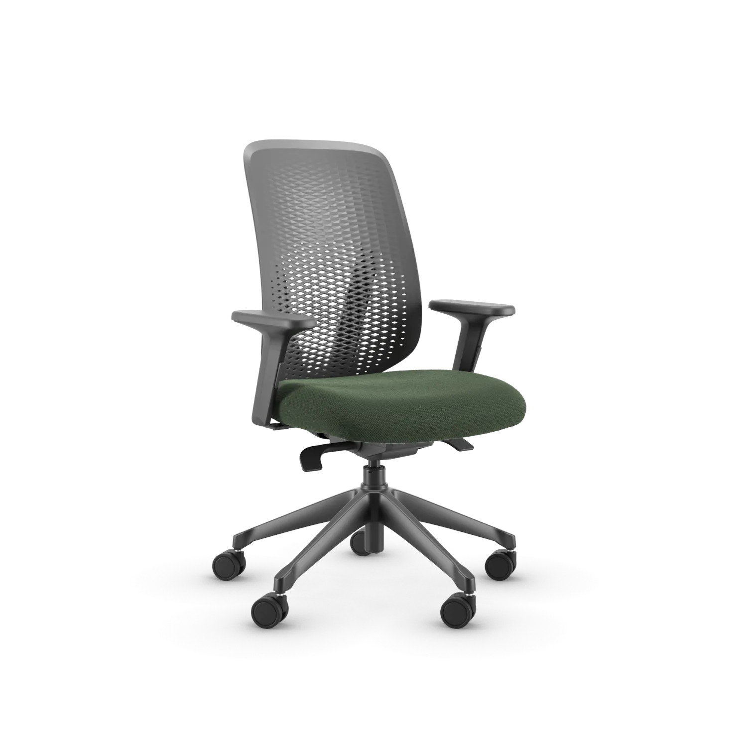 Cadeira para Escritório Giratória 50101, Syncron Auto Ajustável, Reg. Profundidade, Braço Inclinado PU, Aranha UP Nylon, Rod. 65 PU - Encosto Plástico - Linha Artis - Cavaletti