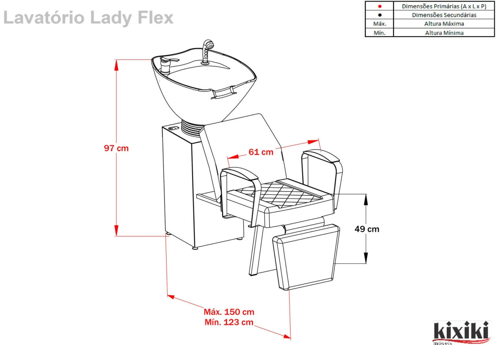 Lavatório Flex Lady - Com Descanso de Pernas