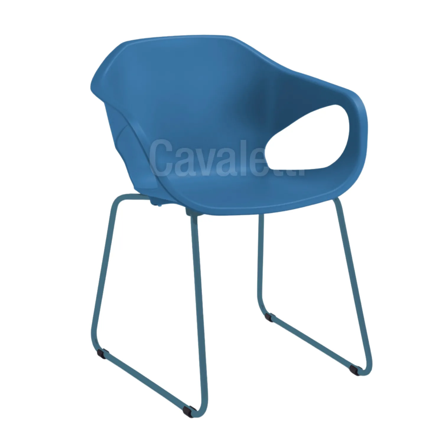 Cadeira para escritório fixa aproximação 33107 Arco - Base Prata/Colorida - Linha Stay - Cavaletti