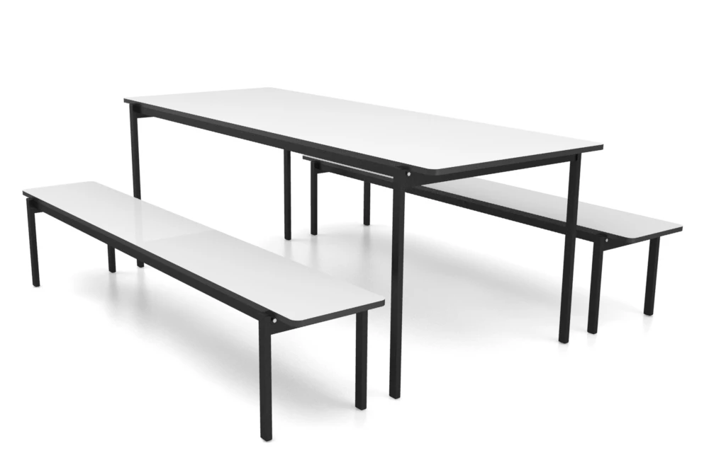 Mesa para Refeitório com bancos empilháveis adulto - 2000 x 800 x 750 mm - DUS