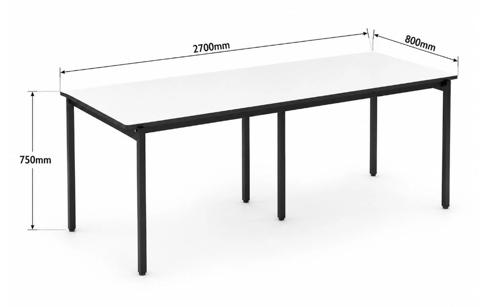 Mesa para Refeitório adulto - SEM OS BANCOS - 2700x 800 x 750 mm - DUS
