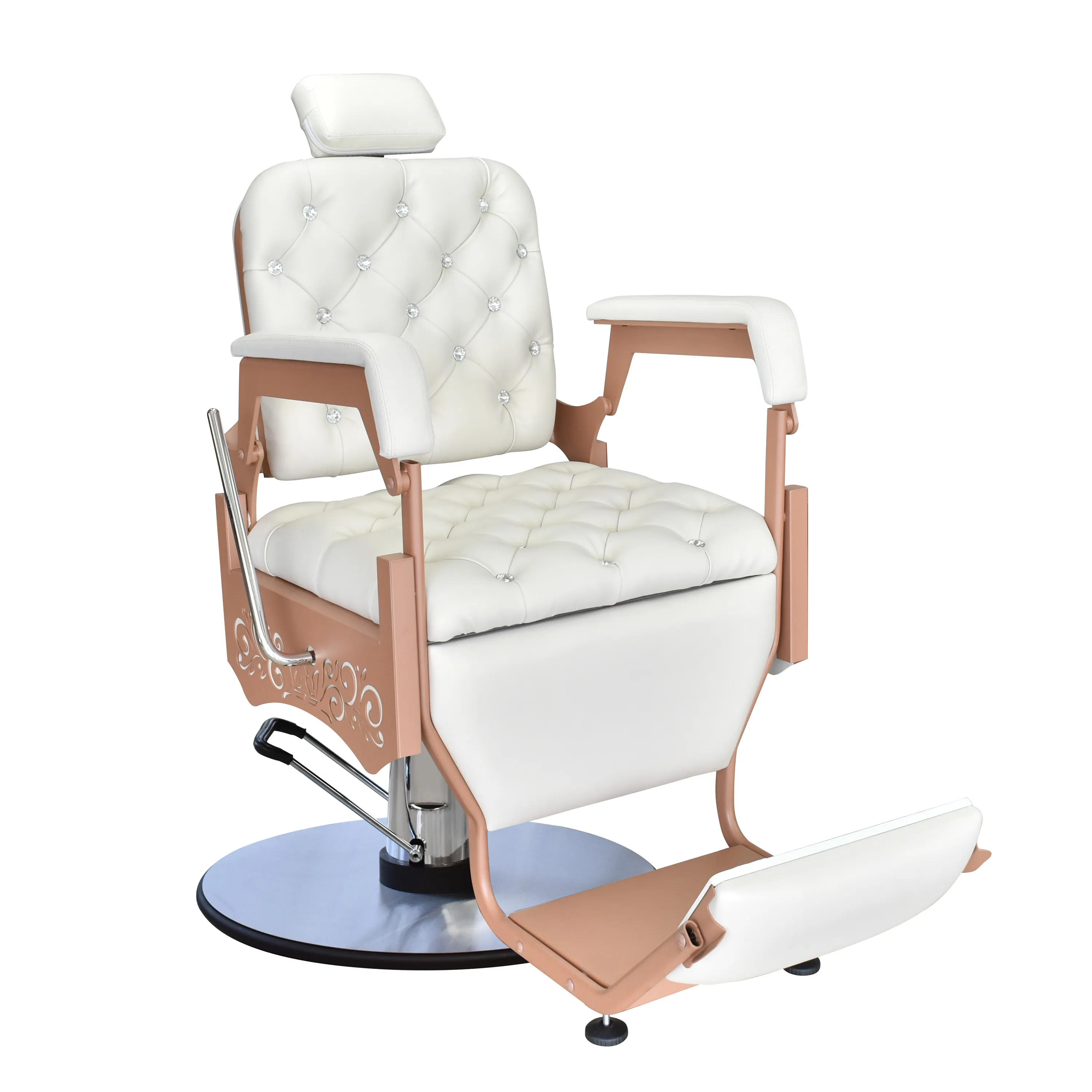 Cadeira Princess - Encosto Reclinável - Estrutura Dourada - Kixiki Móveis - PRIN-DOU-VIBL-3724