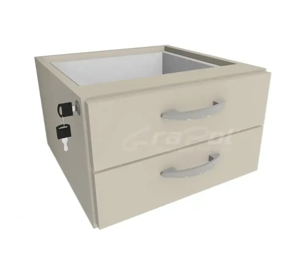 Gaveteiro Fixo com 2 Gavetas Normais 15mm - 400mm X 410mm X 260mm – com FUNDO